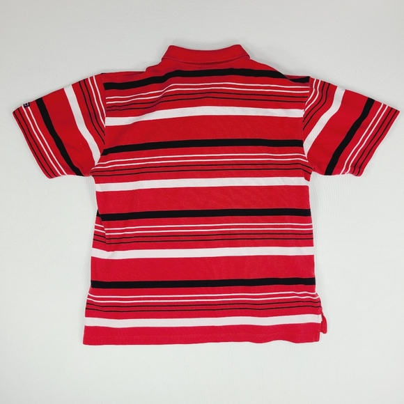 Bugle Boy Striped Polo Shirt Men's Size XL Short Sleeve Red Black White - Picture 6 of 10
